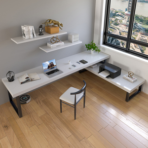 实木书桌家用简约l型转角电脑桌靠墙拐角办公桌工作台高低桌组合