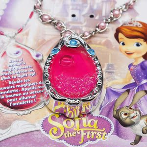 disney小公主苏菲亚sofia项链护身符索菲亚项链发光吊坠首饰现货