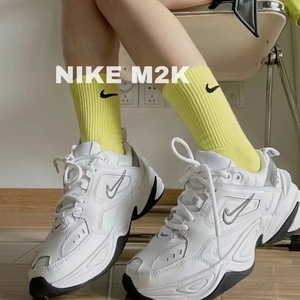 nike/耐克m2k tekno老爹鞋白银女子跑步鞋白橙复古休闲运动女鞋