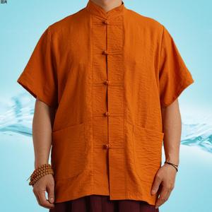 喇嘛夏季服装僧服居士服僧装西藏短袖藏式僧衣藏族上衣藏传僧人男