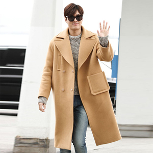 香港专柜正品男外套李敏镐明星同款羊绒大衣中长款休闲羊毛呢风衣