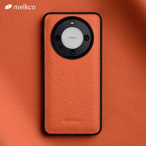 Melkco适用华为Mate60Pro手机壳真皮mate60硅胶新款防摔保护套Mate60Pro+简约皮质男女镜头保护皮壳