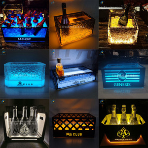酒吧KTV发光啤酒桶亚克力冰岩红酒洋酒底座新品LED创意香槟桶冰桶