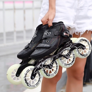 济科ZICO速滑鞋竞速鞋碳纤大轮比赛男女儿童成人大饼鞋轮滑溜冰鞋