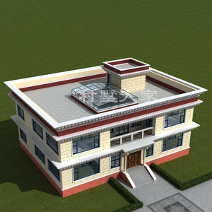 B502新农村中式藏式别墅设计图纸两层大户型简单自建楼房全套效果