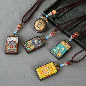 唐卡吊坠尼泊尔黑檀木大象神毛衣链护身符吊牌如意葫芦招财金蟾项