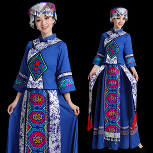 新款土家族服装女成人少数民族表演舞蹈服湘西苗族彝族演出服饰