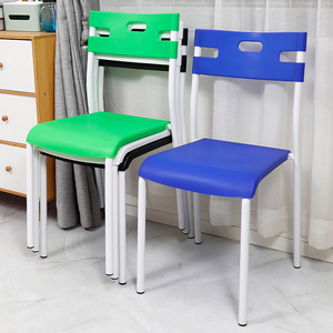 现代简约塑料靠背椅子家用休闲靠椅成人凳子跳舞椅加厚餐椅可叠放