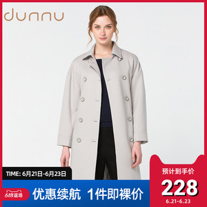 敦奴官方outlets店专柜同款春款双排扣廓形风衣外套女