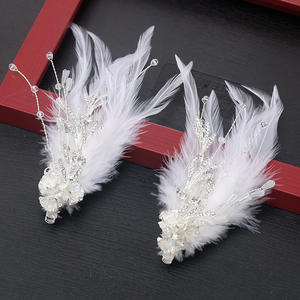 儿童羽毛头饰仙女超仙毛毛发夹少女边夹古风女童汉服发饰气质夹子
