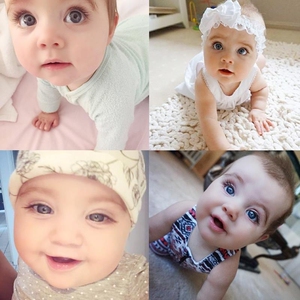 外国宝宝海报可爱男娃娃图片墙贴画可爱大眼婴儿画报房间装饰胎教