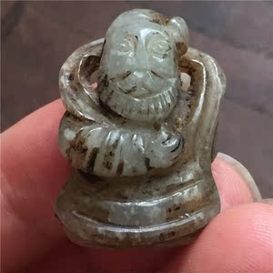 唐宋老玉胡人献宝 高古玉老玉中古玉 挂件 老玉器 老物件文玩古董