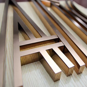 不锈钢平面拉丝镜面字球面钛金字电镀包边发光字牌匾门头招牌成都