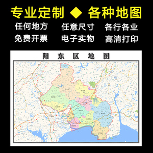 阳东区地图1.1m可定制广东省阳江市行政交通区域划分高清贴图新款