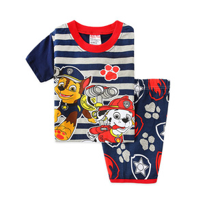 儿童薄款家居服汪汪队衣服阿奇毛毛童装夏天纯棉短袖套装男童睡衣