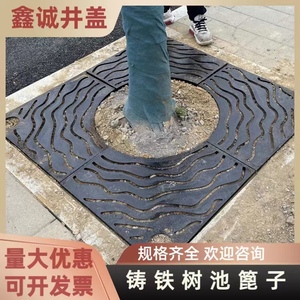 球墨铸铁树池篦子方形树围市政绿化护树板城市景观树篦子树穴格栅