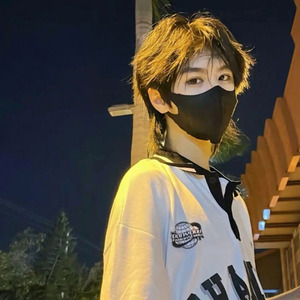 狼尾假发男短发韩版帅气全头套式日系中分少年感短发鲻鱼头假发套