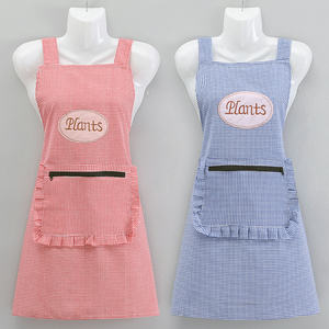 纯棉女围裙罩衣时尚透气厨房家用韩版夏季薄款背带全棉做饭工作服