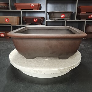 水明盆艺高档手工紫砂花盆四方斗盆树桩盆景盆朱水明名家盆仿老盆