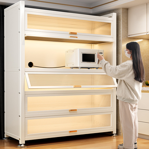 厨房置物架落地多层多功能家用收纳柜子餐边碗柜橱柜微波炉储物柜