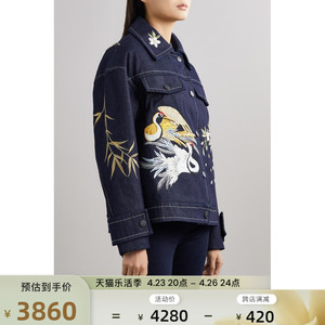 [经典款]angelchen女仙鹤刺绣夹克nap/net-a-porter