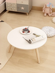 白色桌子ins风飘窗台网红下午茶小桌子小圆桌卧室女床头家用坐地