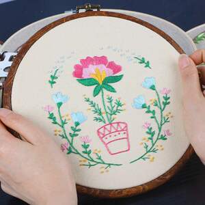 刺绣架子工具仿古木纹圆形绣绷十字绣绣圈绣花绷子撑子支架绣棚