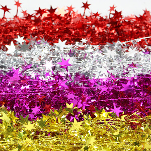 五角星星铁丝圣诞装饰用品活动布置空间装扮彩色挂饰彩条彩带挂件
