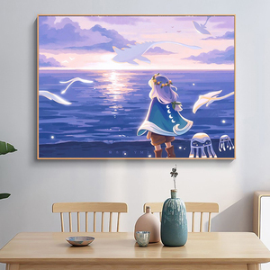 00慕风居旗舰店天猫数字油画diy填充油彩画手绘客厅玄关装饰画女生