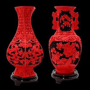 北京漆器工艺品 漆雕花瓶 家居装饰品 雕漆摆件 民间传统工艺品