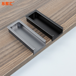 送免钉胶衣柜粘贴拉手开槽暗装嵌入式厨柜抽屉隐形对开门内凹把手