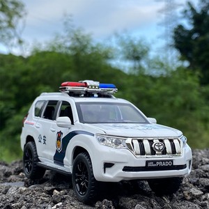 1/32丰田普拉多警车模 仿真合金汽车模型公安车110警察玩具车