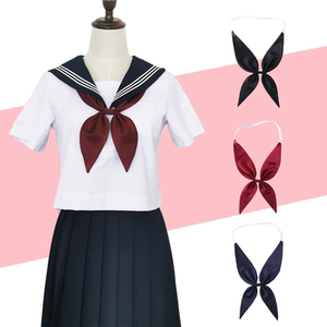 金鱼草结免打领花纯色水手服jk制服领结女三角巾甜美关东襟蝴蝶结