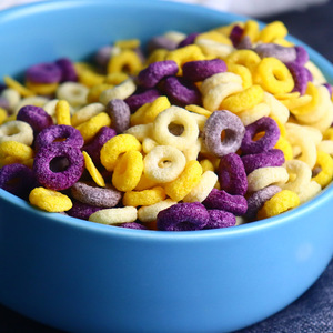 冲饮粗粮谷物圈100g低脂无糖精玉米燕麦脆黑米圈酸奶泡代餐饱腹