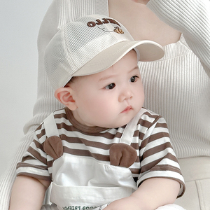 韩版儿童帽子夏季薄小蜜蜂网眼鸭舌帽男女宝宝出游防晒遮阳棒球帽
