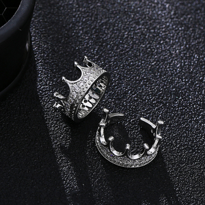 明星同款肖战皇冠戒指饰品指环小众设计开口可调节潮流男女手饰