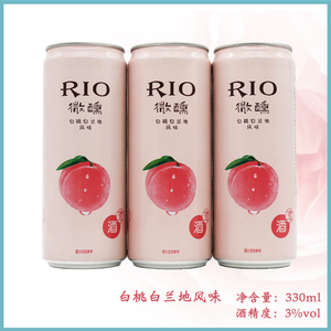 rio锐澳鸡尾酒罐装白桃白兰地风味330ml*6罐3度微醺预调酒低度