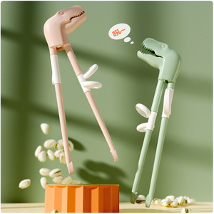 儿童学习筷子萌趣恐龙筷两岁小孩学习专用宝宝训练筷学吃饭练习筷