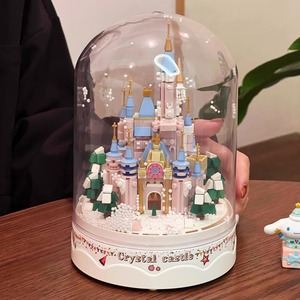 城堡积木八音乐盒2024新款女孩系列520情人节礼物拼装玩具diy手工