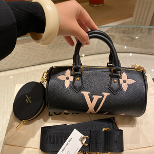 【99新】lv路易威登小方包女包黑色印花巴比龙单肩斜挎包包m45980