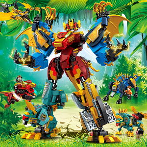 恐龙暴龙机甲拼装积木大型新款机器人男孩子益智拼装玩具生日礼物
