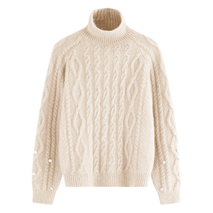 韩版代购鹤绒软糯慵懒风套头加厚高领浣熊绒毛衣女秋冬2022年新款