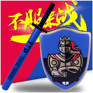 儿童骑士盾牌跆拳道训练器材道具装备海绵棒拳击陪练棍靶组合剑盾