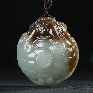 【富贵长寿】新疆和田玉且末糖白玉龙龟手把件男士把玩件天然玉石