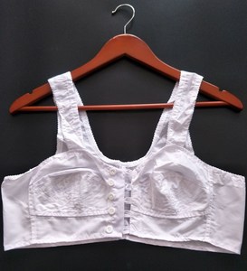 中老年夏款布文胸前开扣侧开扣宽带背心式棉布无弹力老款布胸罩