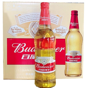 百威啤酒百威纯生啤酒500ml*12瓶整箱国产玻璃瓶装啤酒小麦熟啤酒