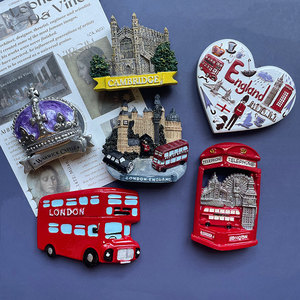 英国伦敦冰箱贴世界各地国家旅游纪念品树脂装饰磁性贴吸铁石