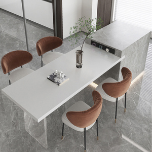 吉诺威 网红悬浮岛台餐桌长方形亚克力极简现代轻奢岩板中岛吧台