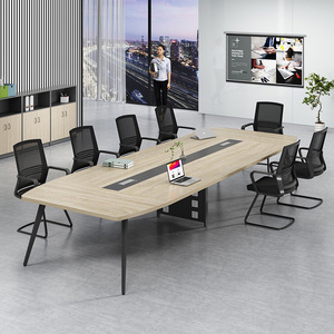 办公会议桌长桌简约现代大小型条形培训长条桌会议室桌椅组合家具