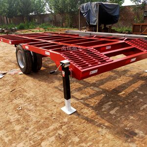 拖拉机拖车 小型挖掘机平板 单轴四轮 双轴八轮牵引转盘高低板